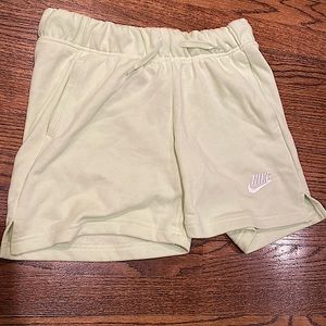 Nike lime green woman’s sweatshorts